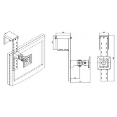 Mini Swivel Arm Mountable on Partition for LCD Monitors